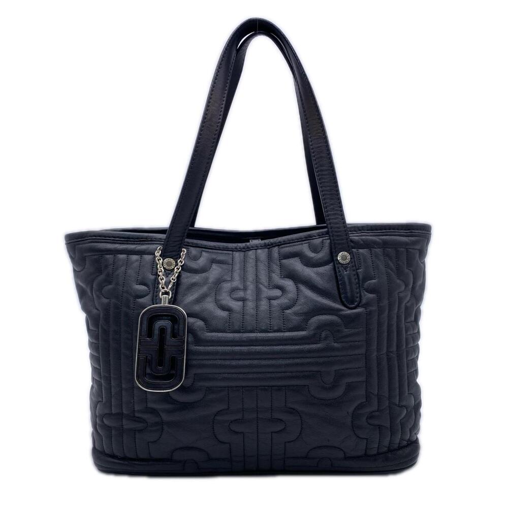 BVLGARI Leather Parentesi Logo Handbag, Black Leather, Women's